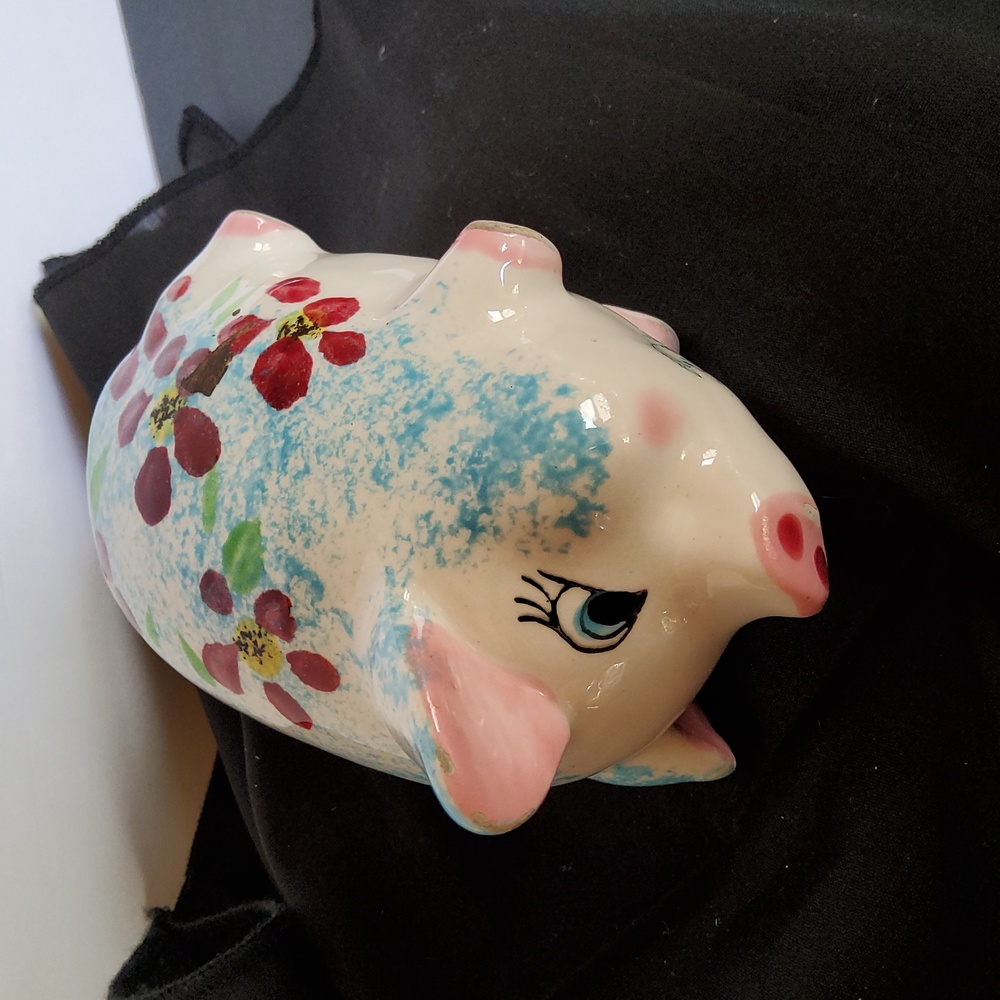 Vintage Handpainted Ceramic Piggy Bank Japan - Picture 8 of 8